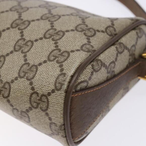 GUCCI GG Supreme Web Sherry Line Bag Pvc Beige Gold 89 02 018 - Picture 12 of 16